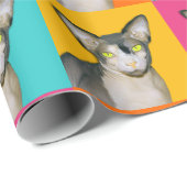 スフィンクス猫忍者ポップ・アートのアートスクウェアギフト ラッピングペーパー (ロールコーナー)