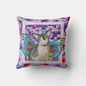 スフィンクス猫忍者妖精パープルフラワー クッション (裏面)