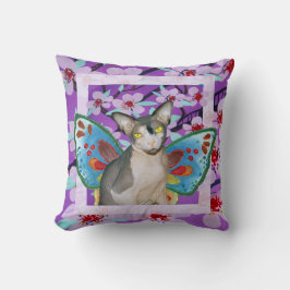 スフィンクス猫忍者妖精パープルフラワー クッション