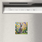 スフィンクス猫春の花絵を描ズ マグネット (インサイチュ (食洗機))