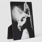 スフィンクス猫白黒コントラスト子猫ポートレートアート フォトプラーク (側面)