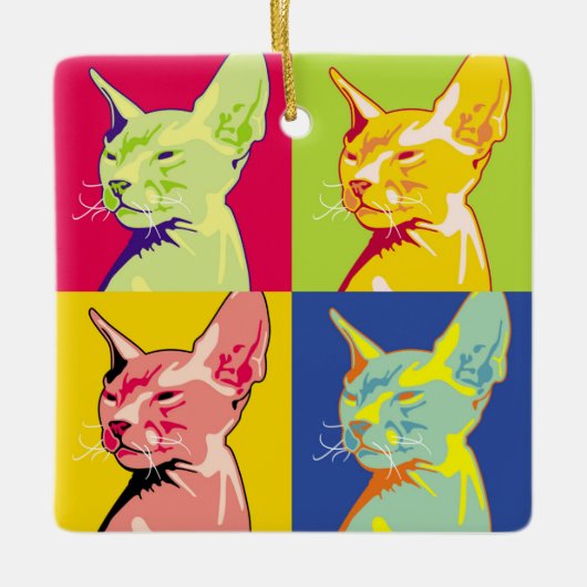 スフィンクス猫 セラミックオーナメント (正面)