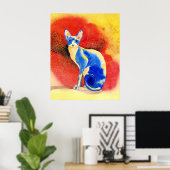 スフィンクス猫#1プリント ポスター (ホームオフィス)