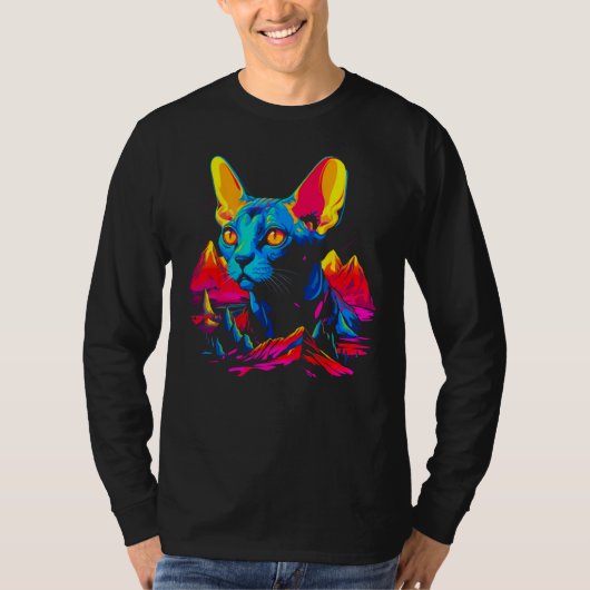 スフィンクス猫 Tシャツ (正面)