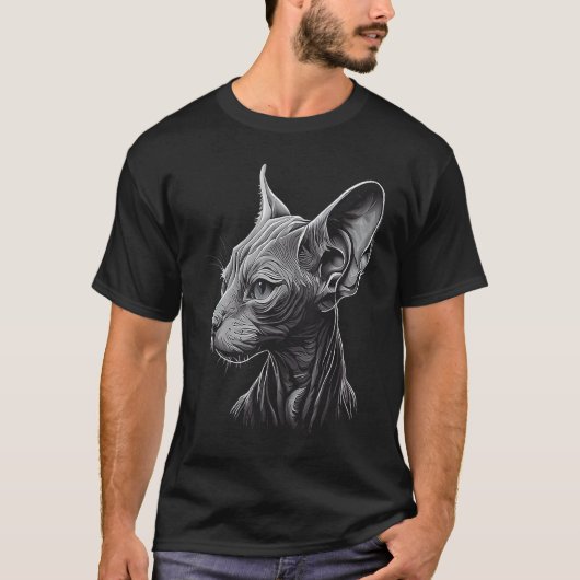 スフィンクス猫 Tシャツ (正面)