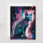 スフィンクス猫Iオリジナルアート ポストカード (正面/裏面)