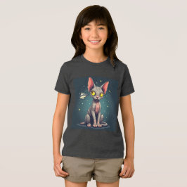 スフィンクス猫UFO宇宙カルチャーアート トライブレンドTシャツ