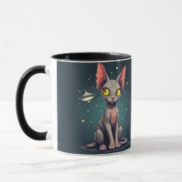 スフィンクス猫UFO宇宙キャラクターアート マグカップ