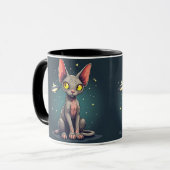 スフィンクス猫UFO宇宙キャラクターアート マグカップ (正面左)