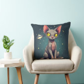 スフィンクス猫UFO宇宙風刺画アート クッション (椅子)