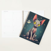 スフィンクス猫UFO宇宙風刺画アート プランナー手帳 (ディスプレー)