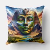スフィンクス顔オンザランドスケープ装飾用クッション クッション (裏面)