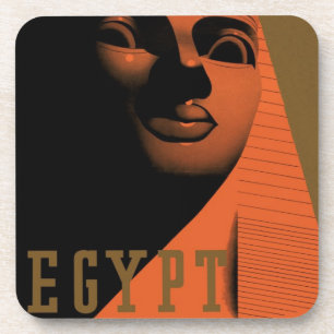 スフィンクス、エジプト、アフリカのビンテージ旅行ポスター コースター