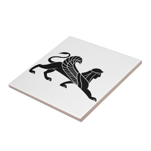 スフィンクス、ギリシャレリーフ、 浮き彫りデザイン タイル (側面)