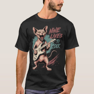 スフィンクス・シュレッダー・ロック・キャット Tシャツ