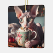 スフィンクス ホットココア 猫 クリスマス セラミックオーナメント (左)