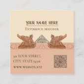 スフィンクス・ルネッサンス・バロック・ベージュ スクエア名刺 (裏面)