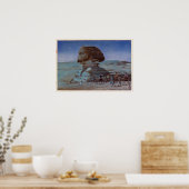 スフィンクス(夜), Sphinx(Night), Hiroshi Yoshida, Woodcut ポスター (キッチン)