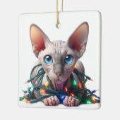 スフィンクス 猫 クリスマス セラミックオーナメント (左)