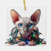 スフィンクス 猫 クリスマス セラミックオーナメント (正面)