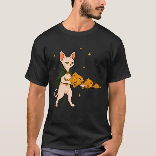 スフィンクス 猫 魚 軍団 Tシャツ (正面)