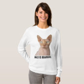 スフィンクス 髪なし猫 面白いTシャツ Tシャツ (正面フル)
