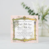 スフランスのクリ書プト&金ゴールドクラウン結婚ズ 招待状 (スタンド正面)