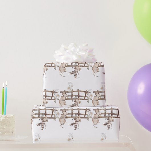 スプアーガイルーン、フェンス、マウス付き甘いマウス ラッピングペーパー (パーティーギフト)