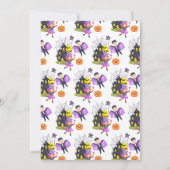 スプオクタキュラーパープルピンクハロウィーン誕生日 招待状 (裏面)