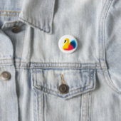 スプカラフルレ絵を描イ白鳥シルエットラウンドボタン 缶バッジ (インサイチュ)