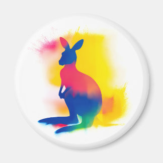 スプカラフルレ絵を描イKangarooシルエット マグネット