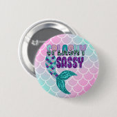 スプガーリーラシーなピンクの紫の緑の人魚の尾 缶バッジ (正面&裏面)