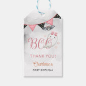 スプキー1人の女の子の最初の誕生日のお願い ギフトタグ (正面)