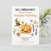 スプクトカキュラハロウィーンバッシュ子供の誕生日パーティー 招待状 (スタンド正面)