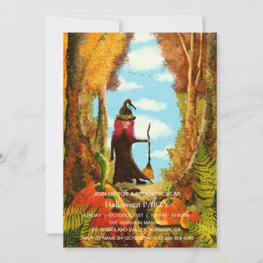 スプクトカキュラーダークカボンプキンウィッチハローウィンパーティ 招待状 (正面)