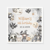 スプクトカキュラーハロウィーンかわいい幽霊誕生日パーティー スタンダードカクテルナプキン (正面)