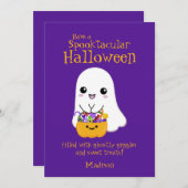 スプクトカキュラーハロウィーンカワイト幽霊パープル シーズンカード (正面/裏面)