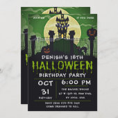 スプクトカキュラーハロウィーン誕生日パーティー 招待状 (正面/裏面)