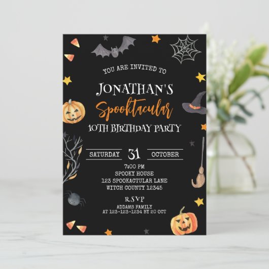 スプクトカキュラーハロウィーン10誕生日キッド誕生日 招待状 (スタンド正面)