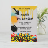 スプグランジレイ絵を描グラフィティ誕生日招待状 招待状 (スタンド正面)