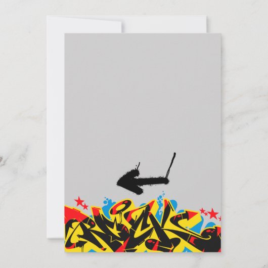 スプグランジレイ絵を描グラフィティ誕生日招待状 招待状 (裏面)