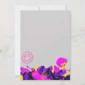 スプグランジレイ絵を描グラフィティ誕生日招待状 招待状 (裏面)