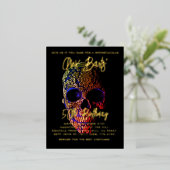 スプコクタキュラーフィフティフス50誕生日ハロウィーン 箔招待状ポストカード (立ち正面)