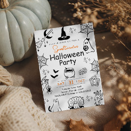 スプタキュラー ハロウィンパーティー 魔法使いのらくがき 招待状