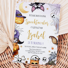  スプタクラー・パープル・ハロウィン・バースデー 招待状
