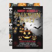 スプックタキュラダーク幽霊のよく出るハウスハロウィーン 招待状 (正面/裏面)