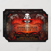 スプックタキュラ夕べオブおもしろいハロウィン招待状 招待状 (正面/裏面)