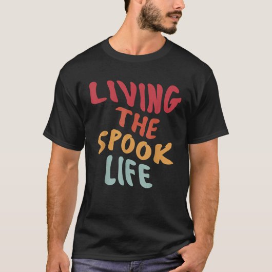 スプックライフの生おもしろい活不気味幽霊ベイトデシ Tシャツ (正面)