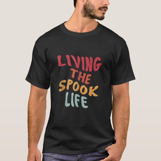 スプックライフの生おもしろい活不気味幽霊ベイトデシ Tシャツ (正面)