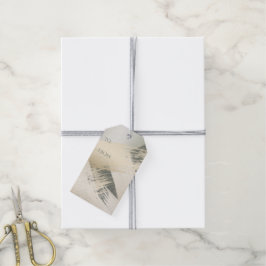 スプモダンルースグリーン上のブラシストローク金ゴールド ギフトタグ